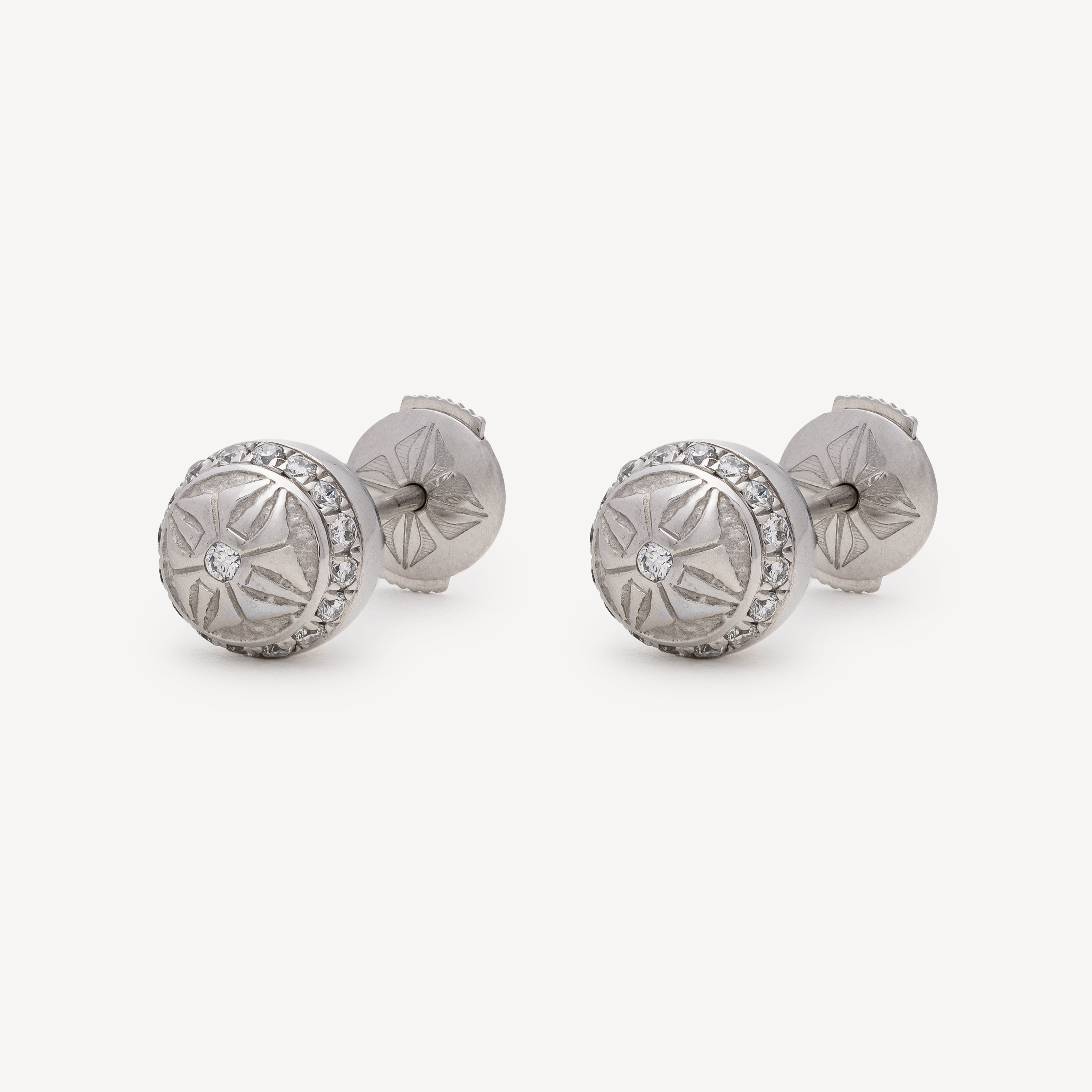 White Gold Beads Earrings