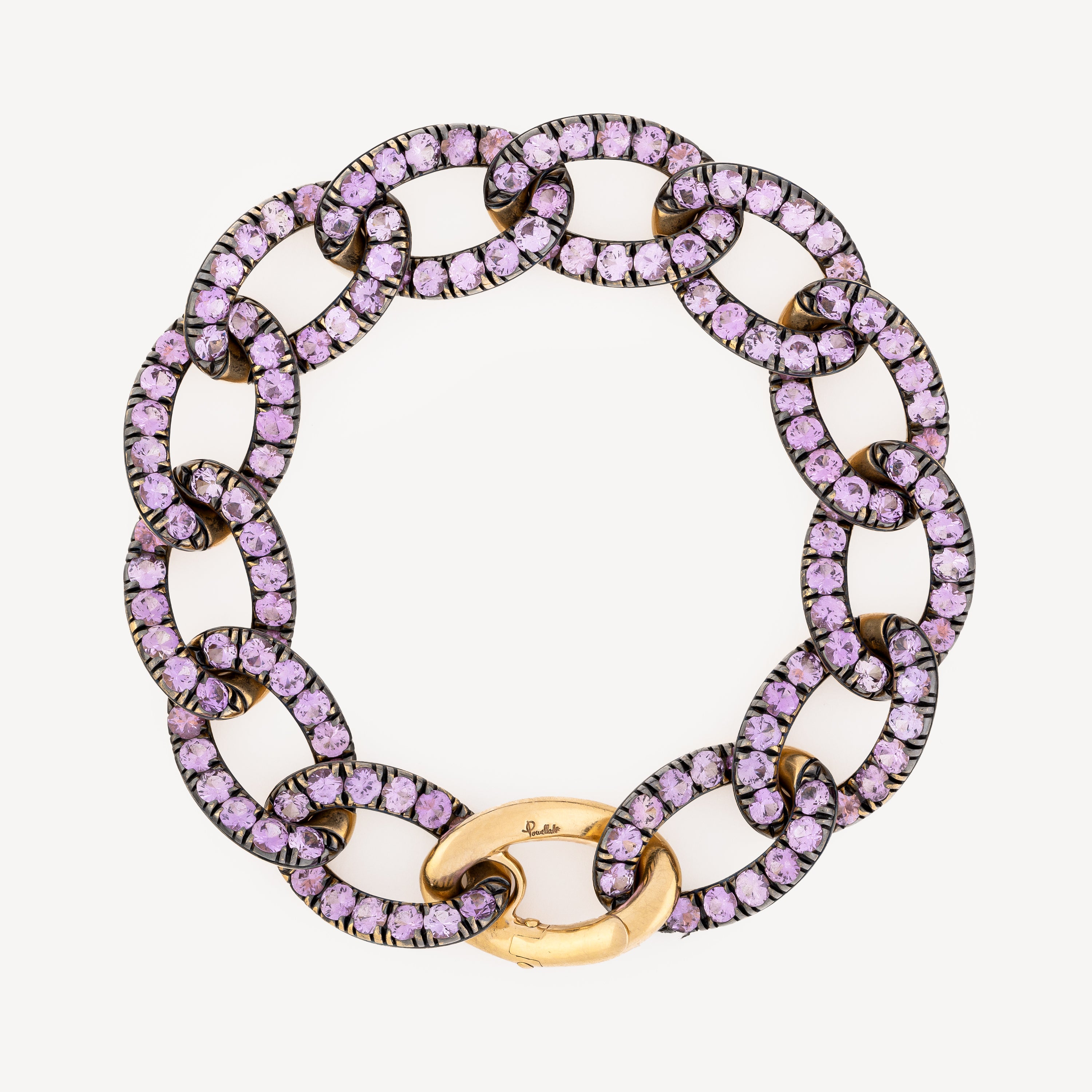 Bracelet Catene Gold Pink Sapphires