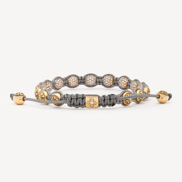 Braided Grey Bracelet Rose Gold Diamonds