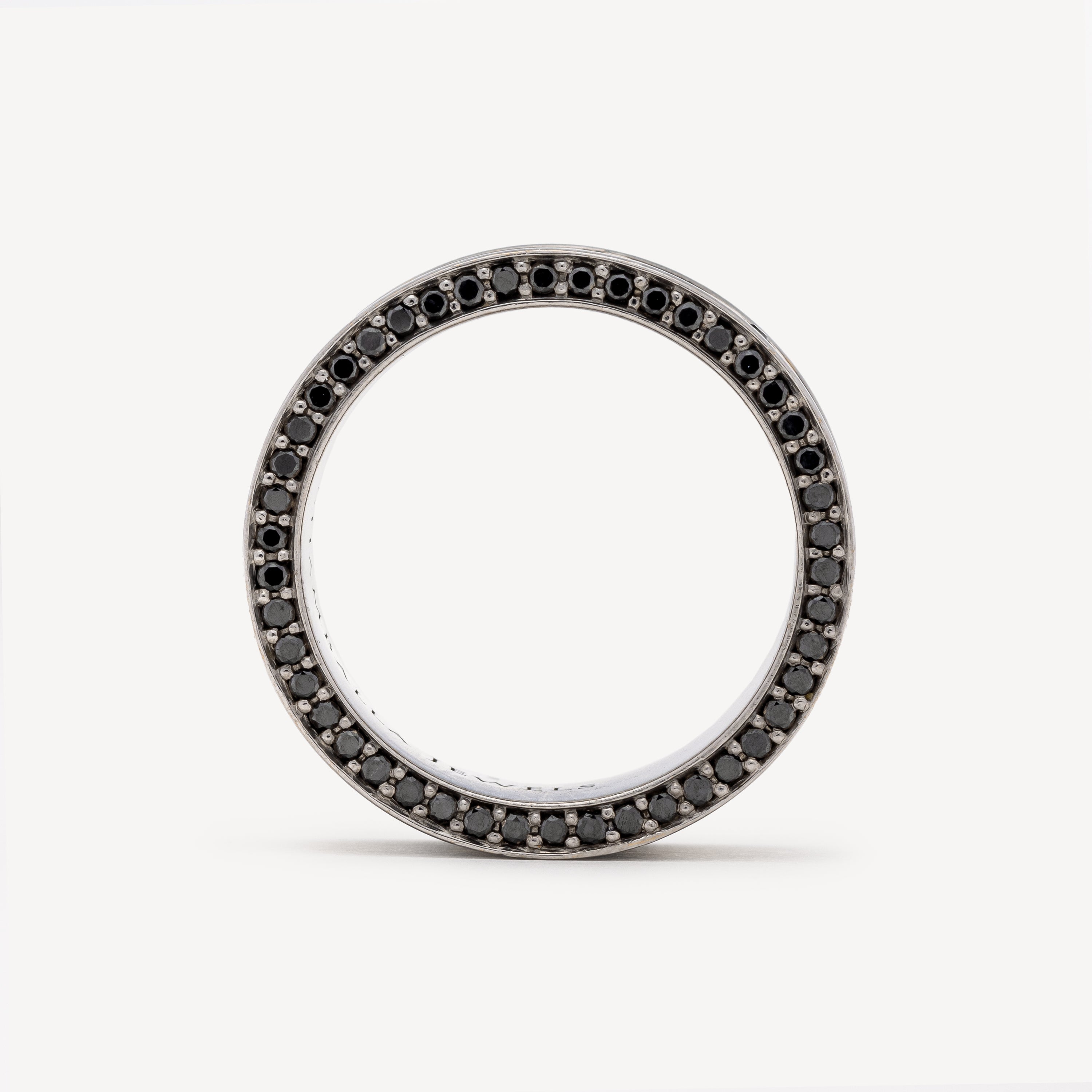 Ring Star of Shamballa Gold Black Diamonds