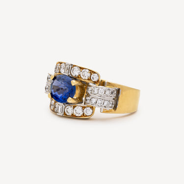 Vintage Diamonds and Sapphire Ring