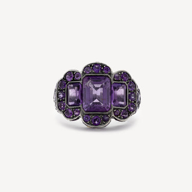 Vintage Black Gold Amethyst Ring