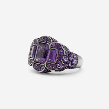 Vintage Black Gold Amethyst Ring