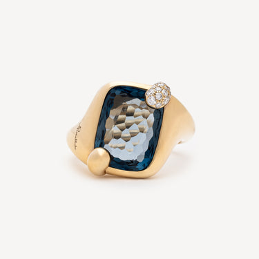 Ring Ritratto Mini Blue Topaz