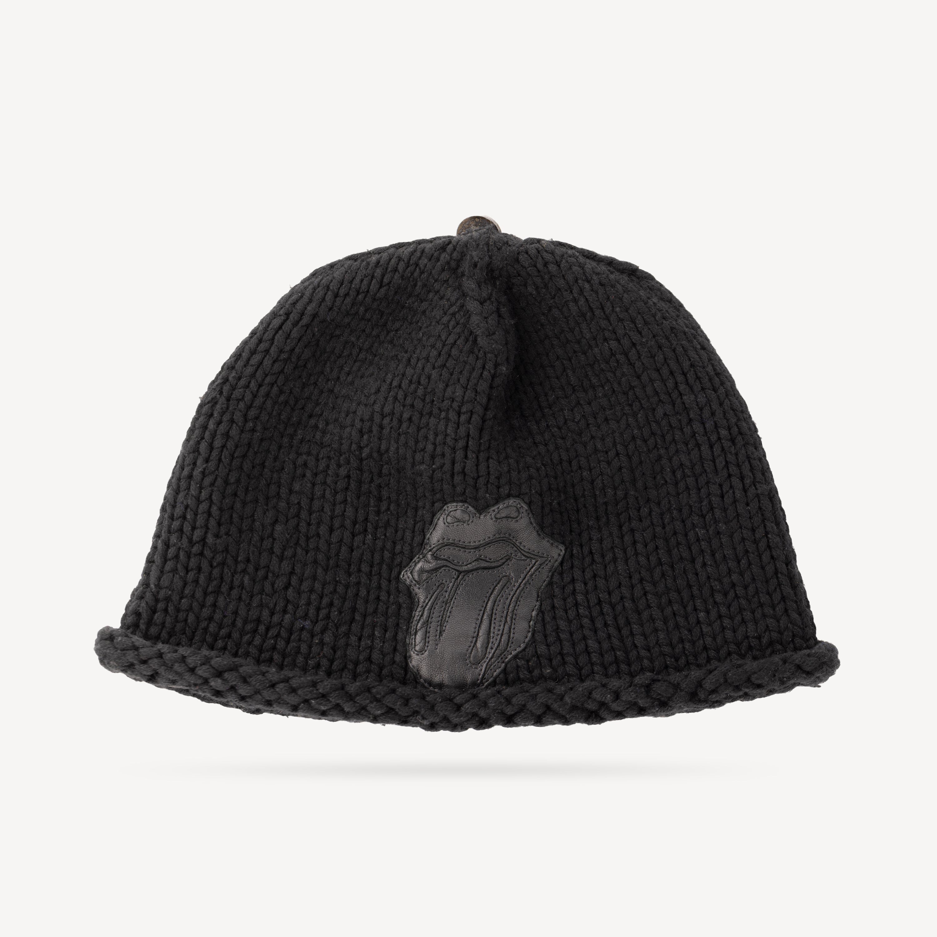 Black Beanie Tongue Plastron Rolling Stones