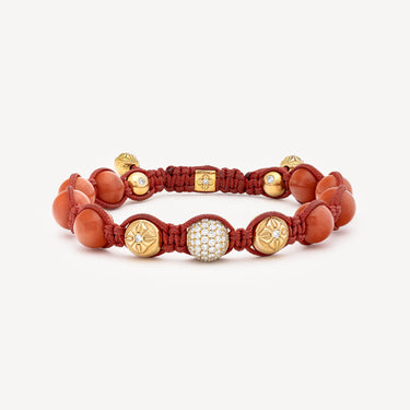 Bracelet Coral Pearls Diamonds Gold