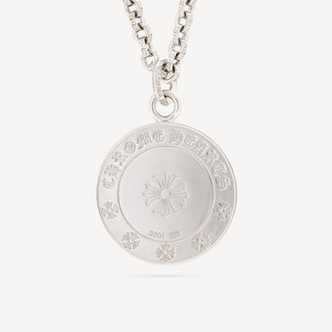 White Gold Diamond Medallion Pendant Necklace