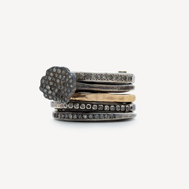 Multi-Ring Hammered Ring