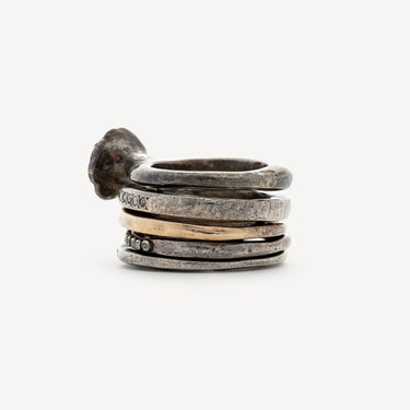 Multi-Ring Hammered Ring