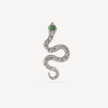 Stud Earrings Snake Emerald Diamonds