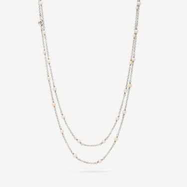 Silver and pearl necklace