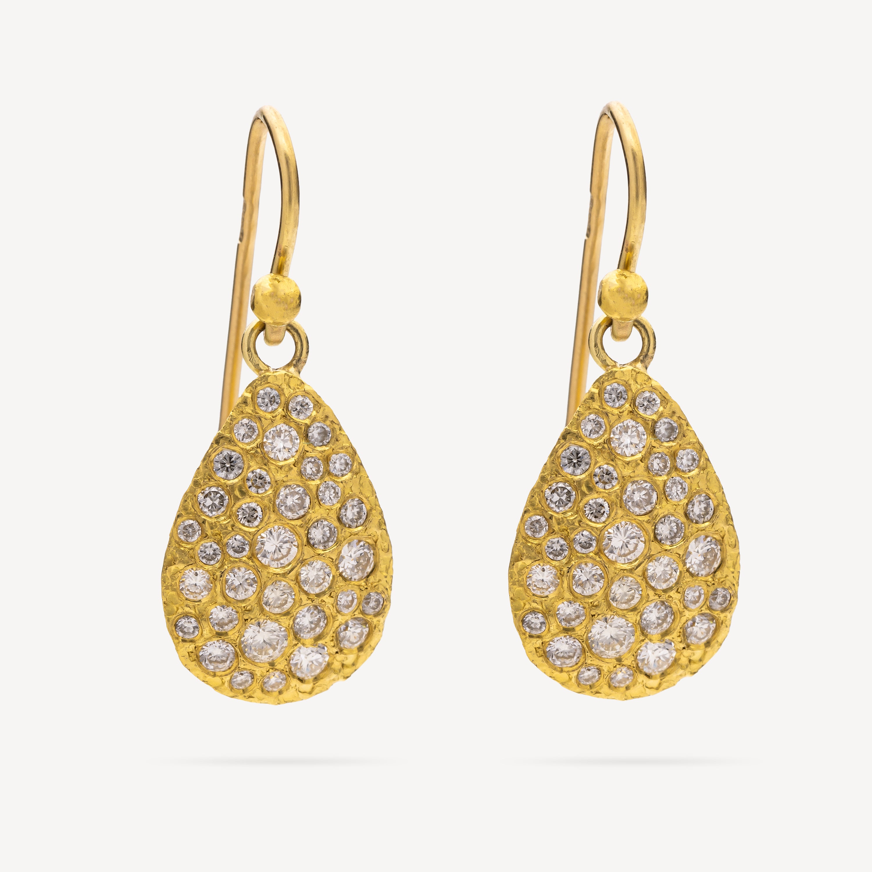 Silk Drop Diamond Gold Earrings