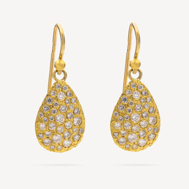 Silk Drop Diamond Gold Earrings