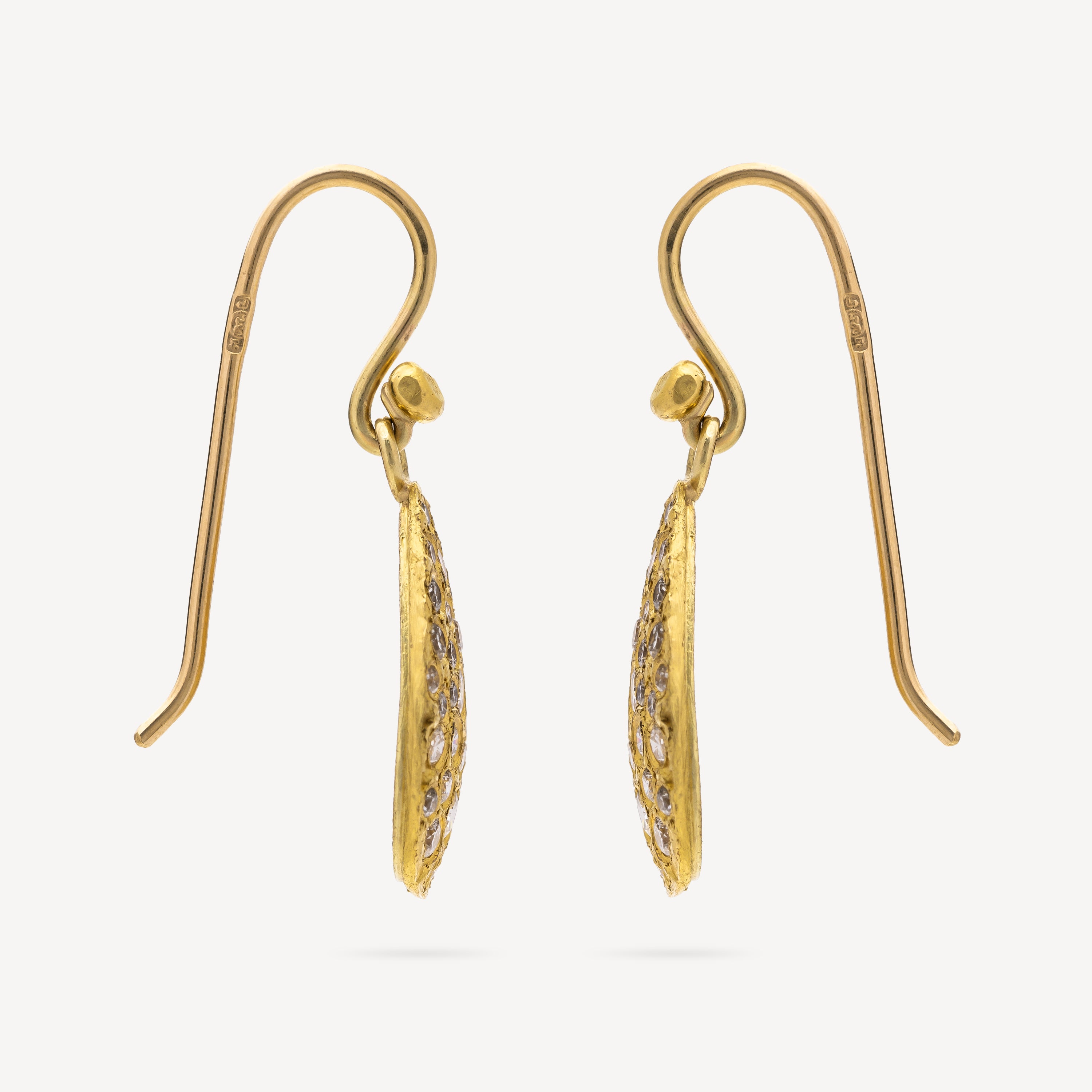 Silk Drop Diamond Gold Earrings