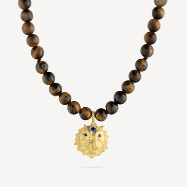 Star Sign Lion Tiger Eye Sapphire necklace