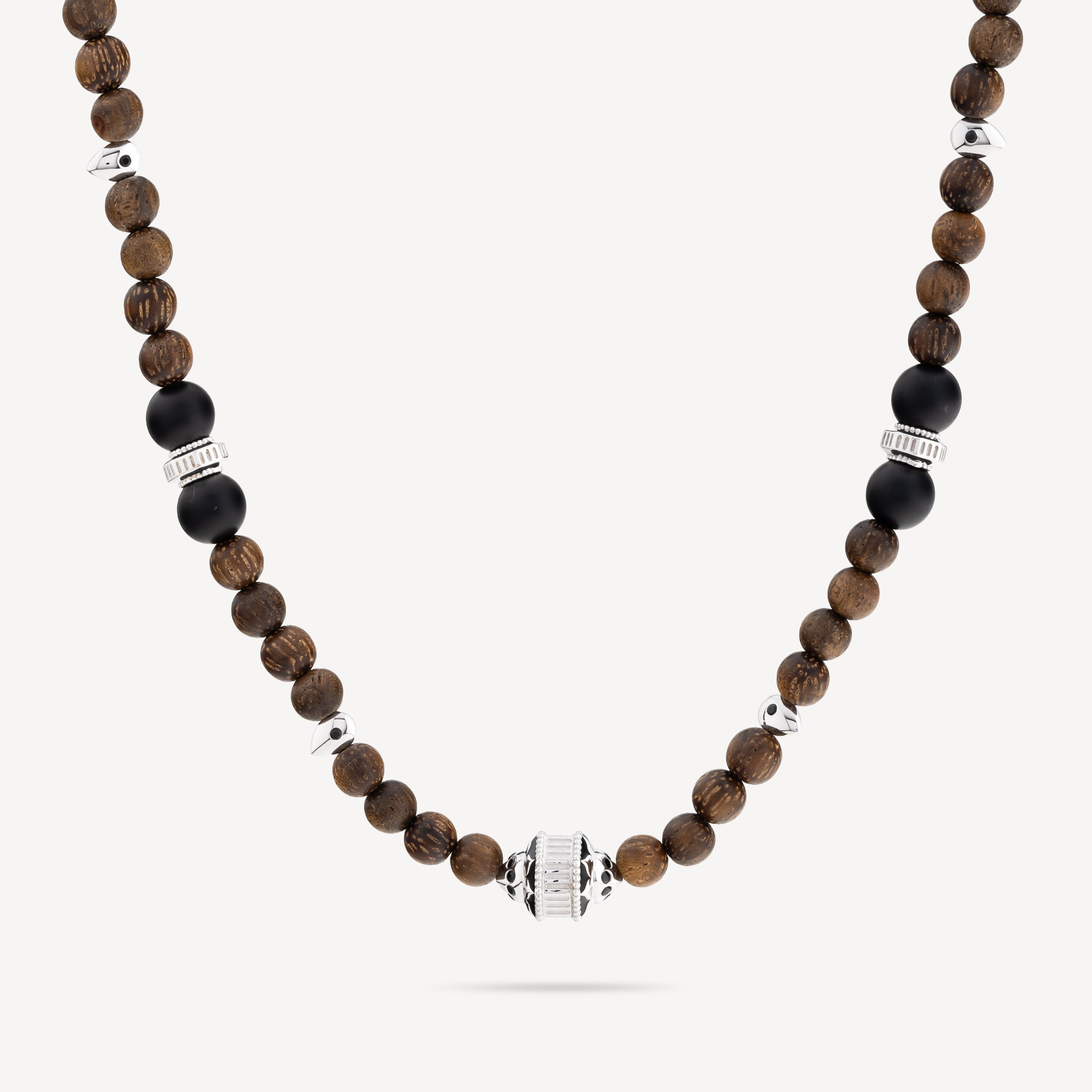 Necklace Eaonia Wood Onyx Spinels