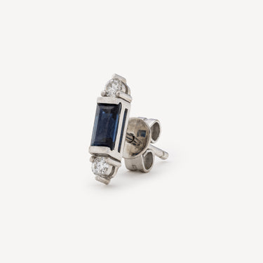 Earring Baguette Sapphire Diamond