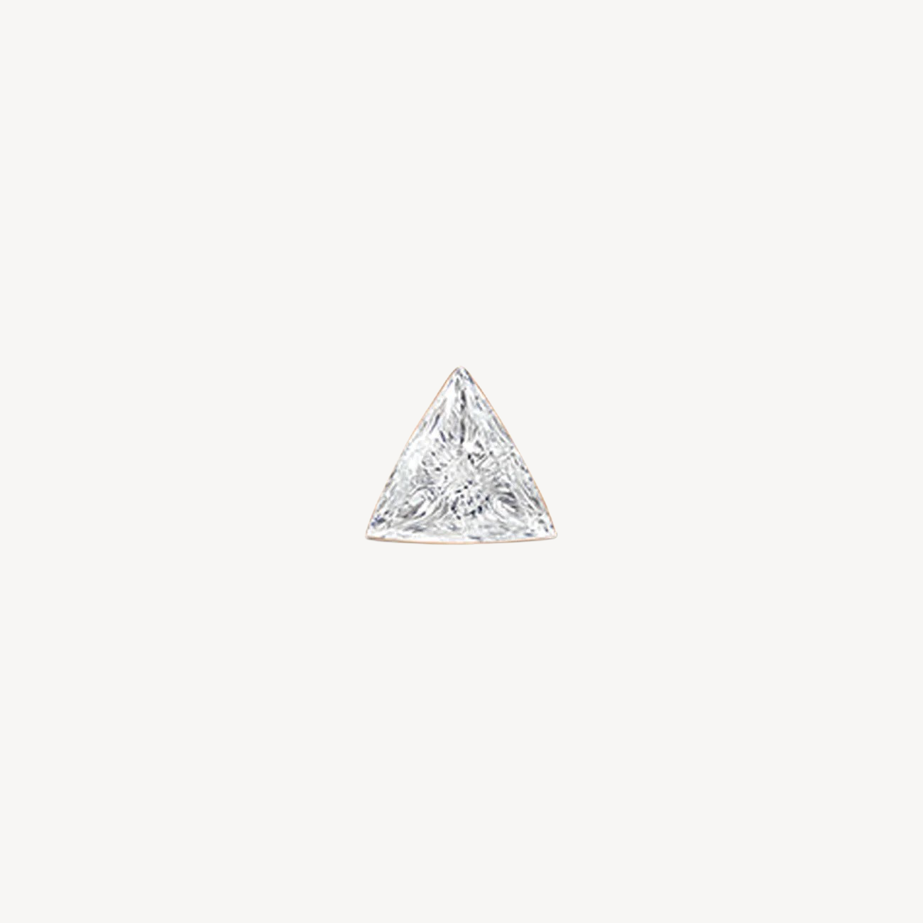 Invisible Earring Set Triangle 3mm Diamond Threaded Stud Rose Gold