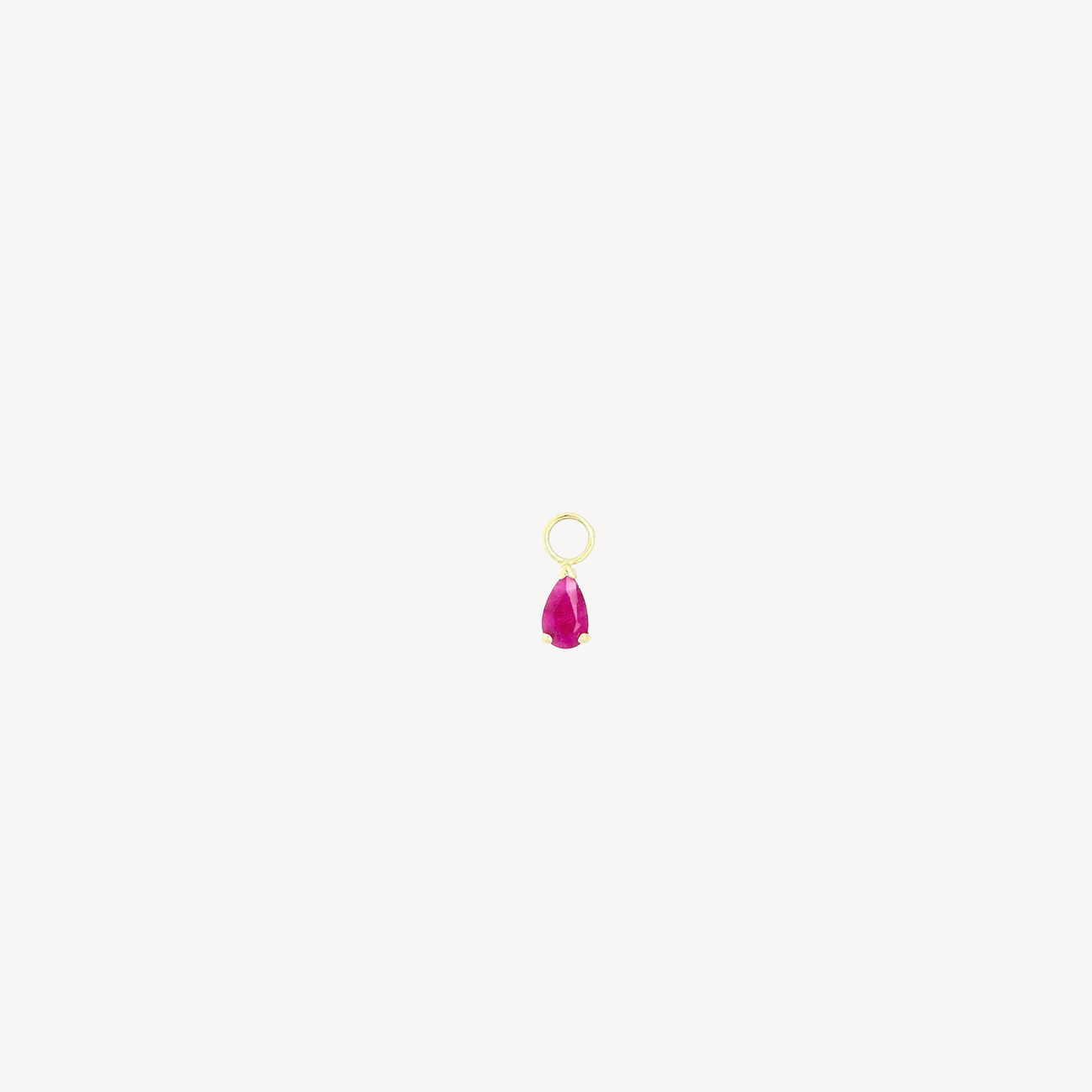 Pear Ruby Yellow Gold Charm