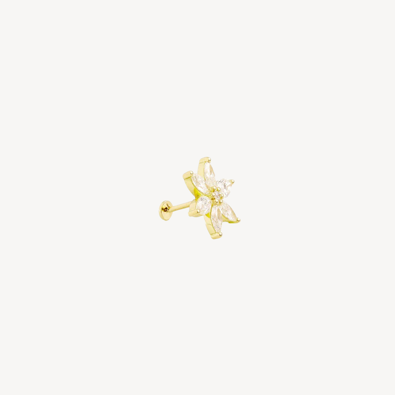 Piercing Stud Flower Star PM Yellow Gold