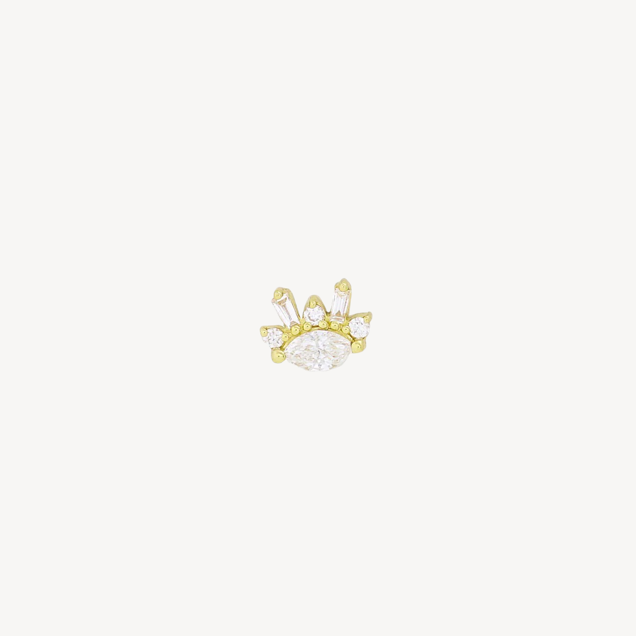 Piercing Stud Eye Marquise Diamonds Yellow Gold