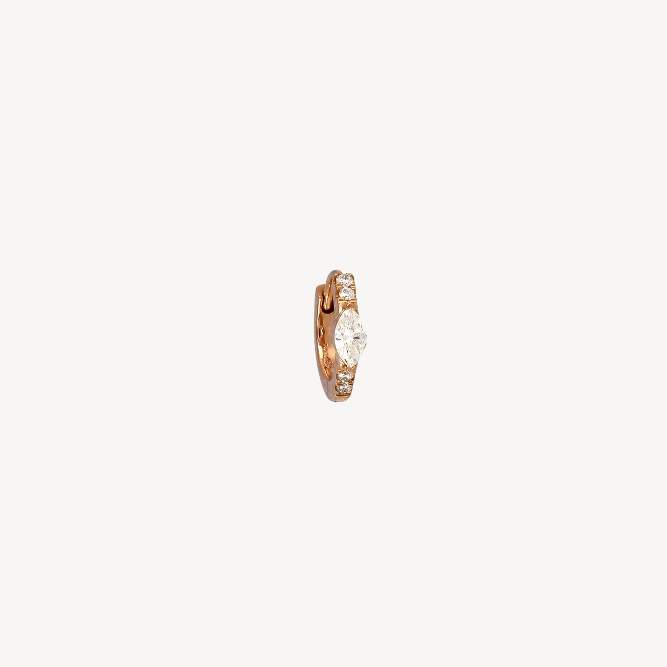 Piercing Hoop 6.5mm Marquise 2.8mm Demi Pavé Rose Gold