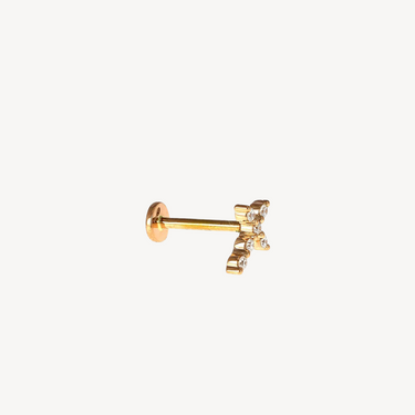 Piercing Stud Cross 6 Diamonds Rose Gold