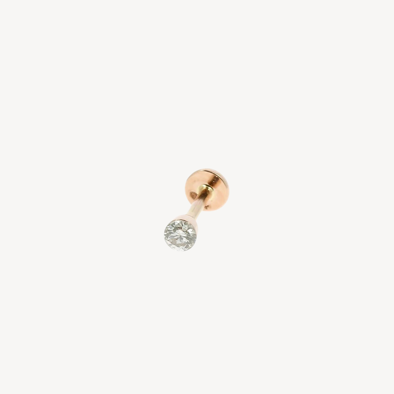 Piercing Stud Diamond 2.5mm Invisible Setting Rose Gold