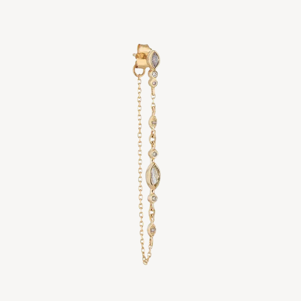 Earring Diamond Eyes Long Chain