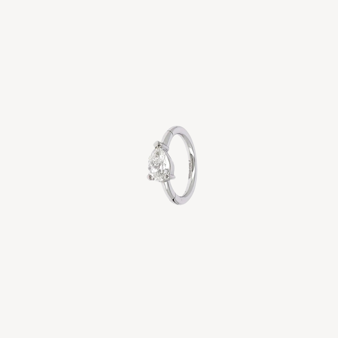 Piercing Hoop 8mm white gold pear 4.5x3mm