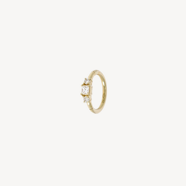 Piercing Hoop 8mm Yellow Gold and Diamonds 2x2mm