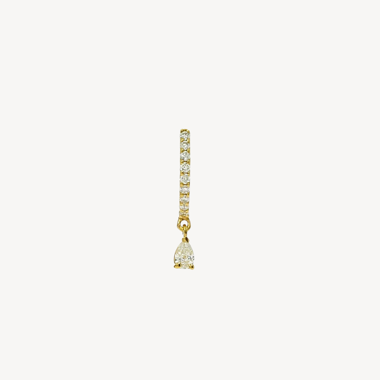 Hoop Demi Pavée Pear Yellow Gold Diamond