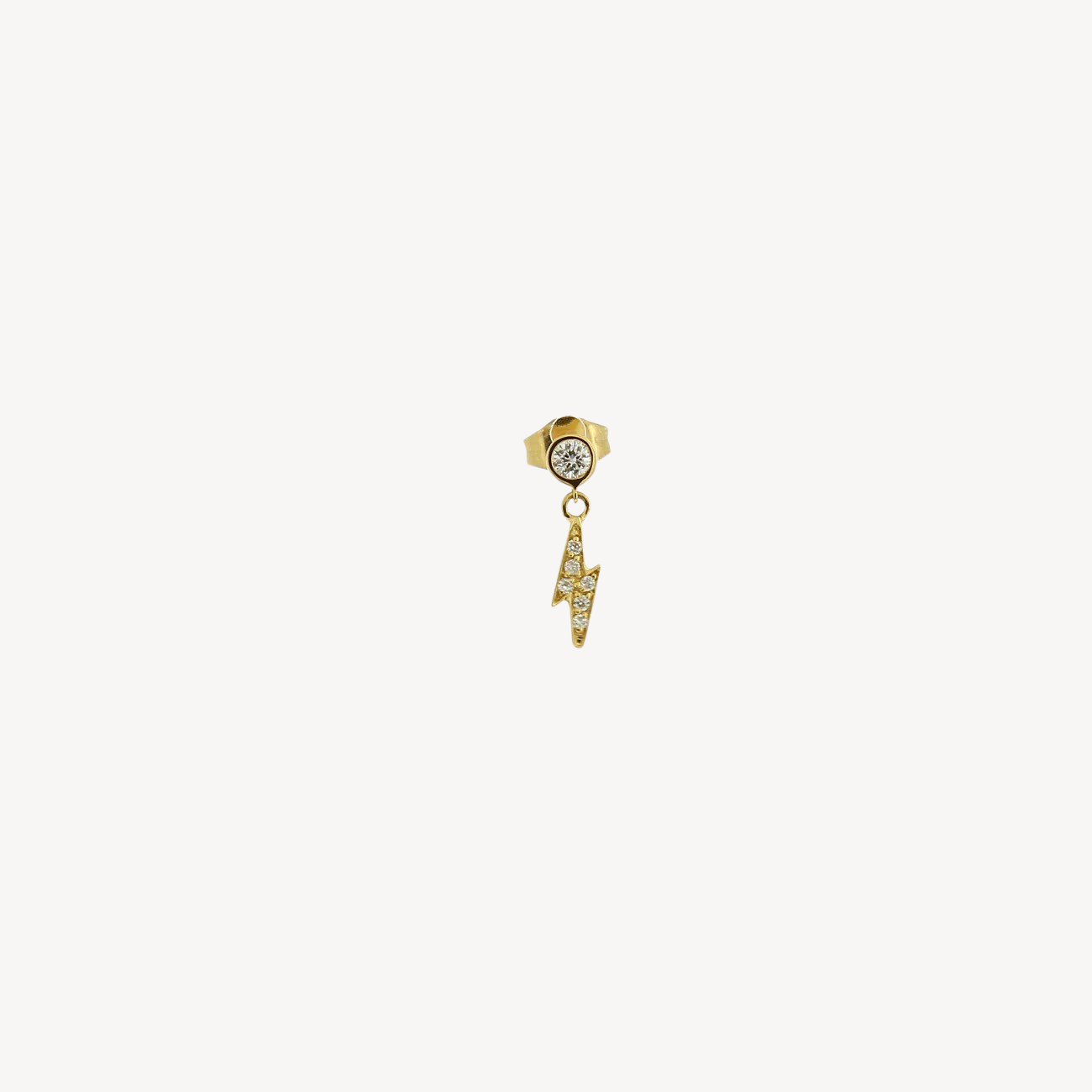 Diamond and yellow gold lightning bolt earrings