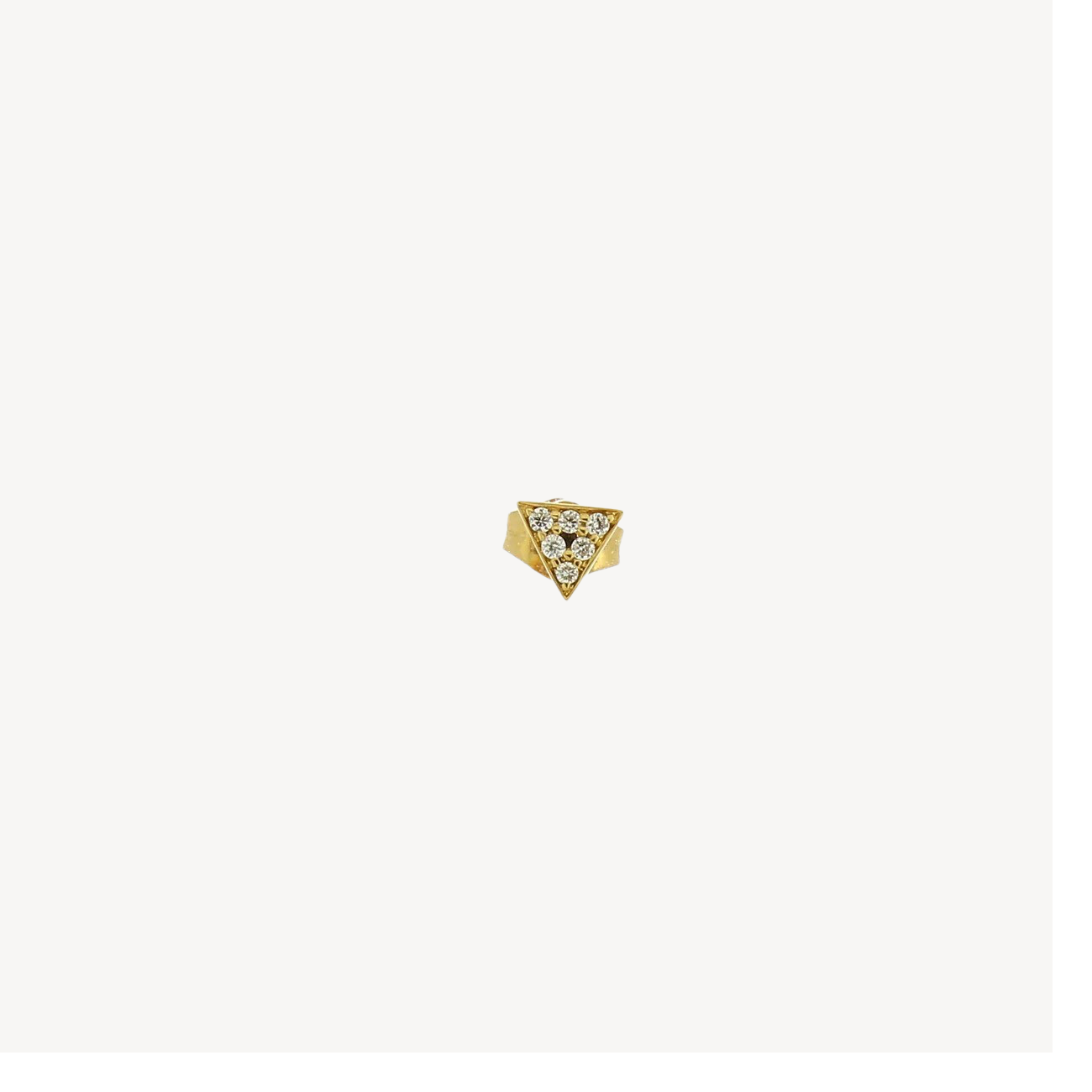 Stud Earring Triangle Diamond and Yellow Gold