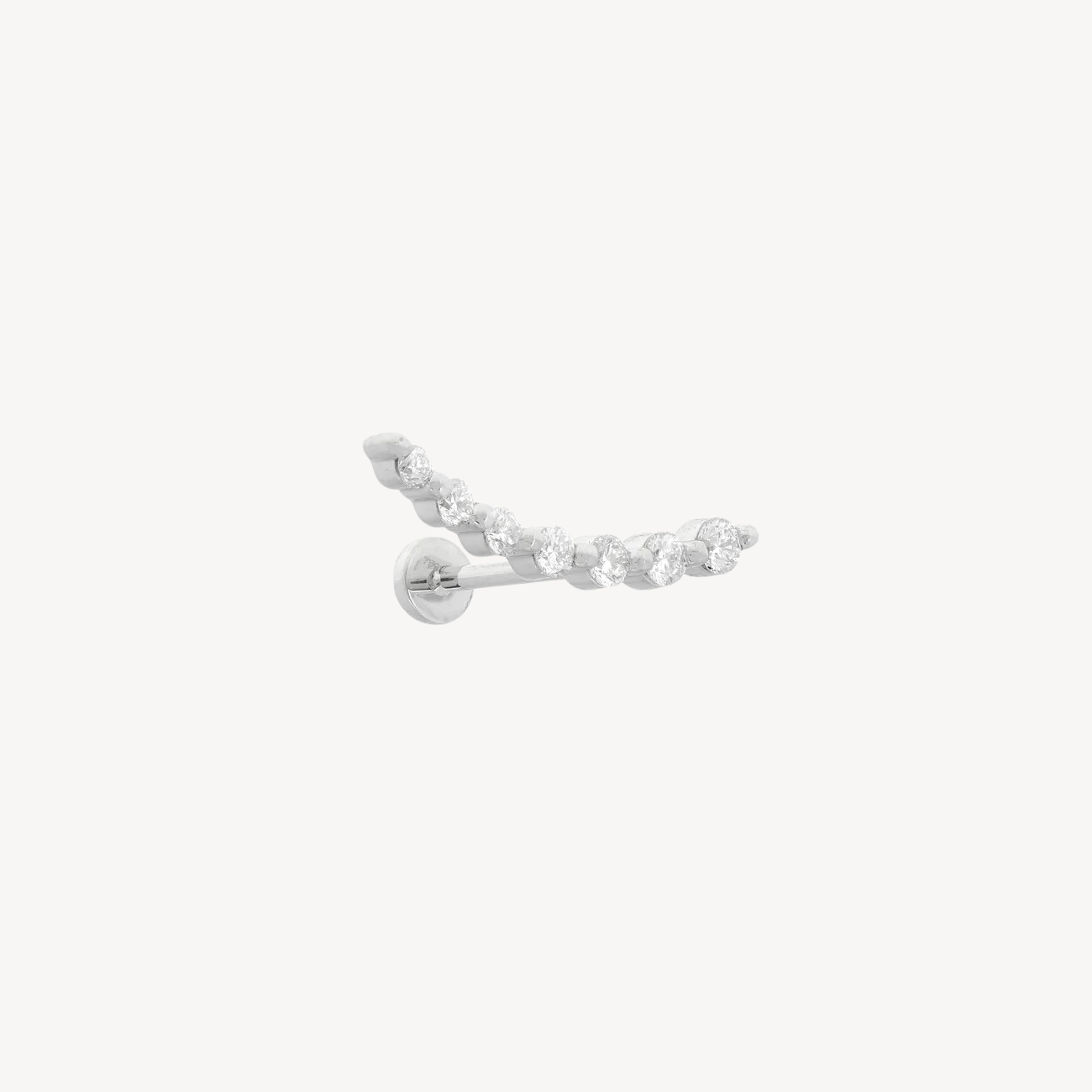 Piercing Stud Gradient 7 Invisible Diamonds White Gold