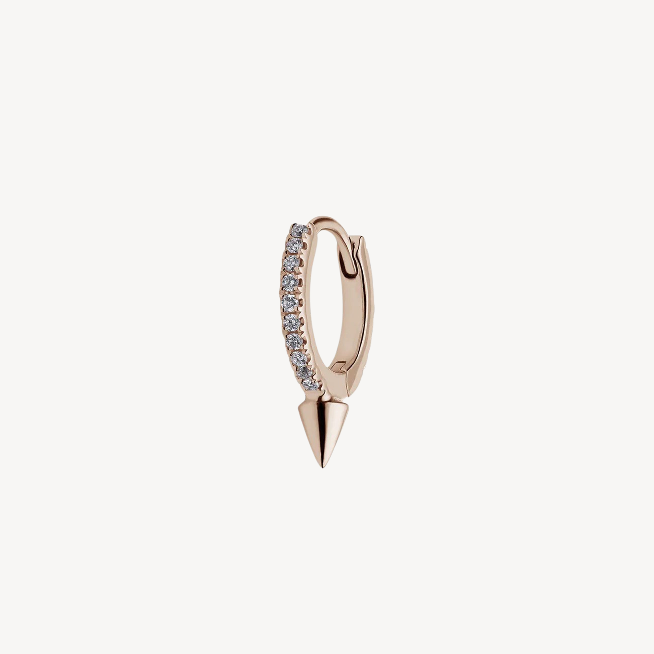 Earring Single Short Spike Diamond Eternity Hoop Rose Gold