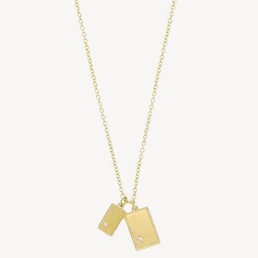 Gudo Rectangle Necklace Yellow Gold