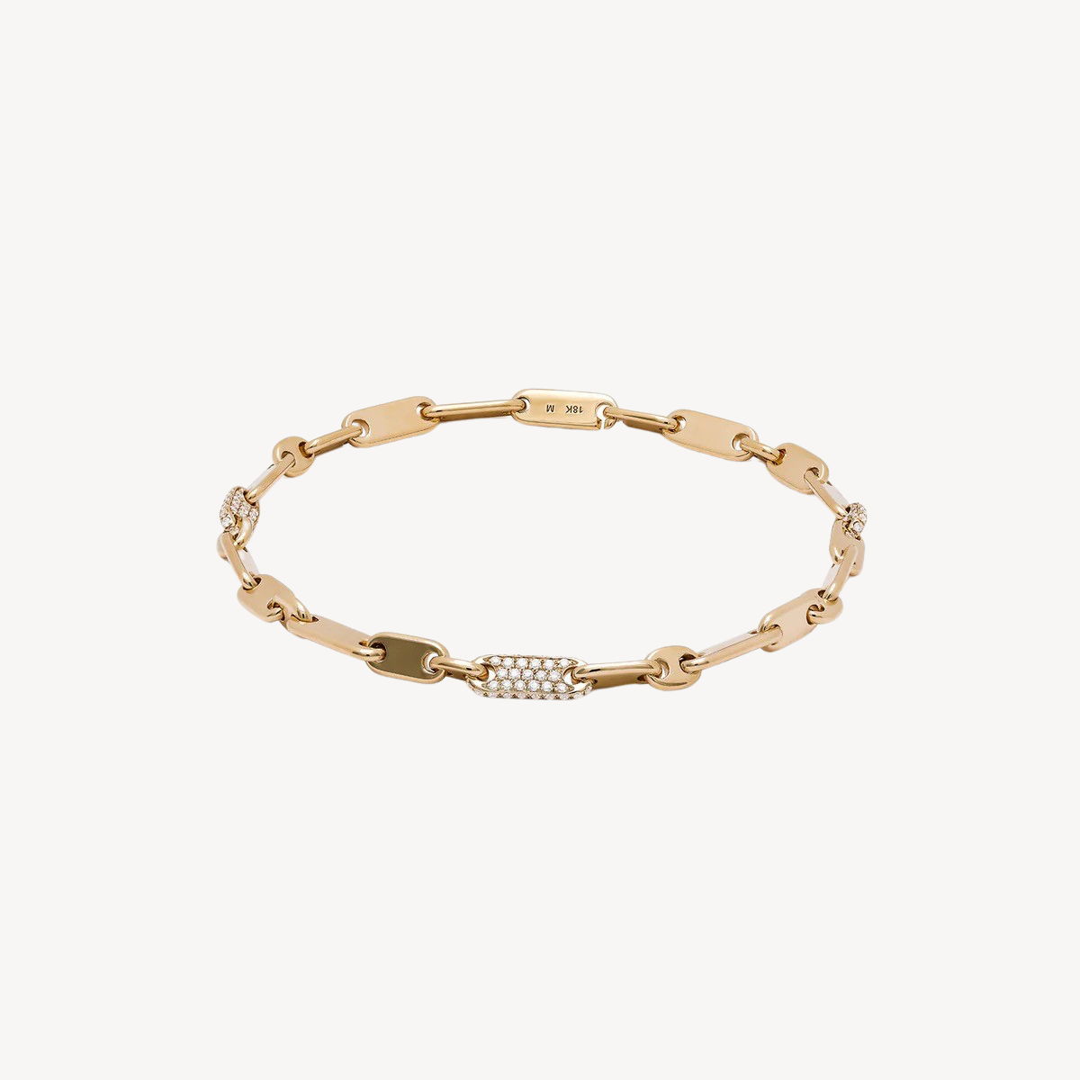 Monolinka 4mm Bracelet White Diamond Pave Links