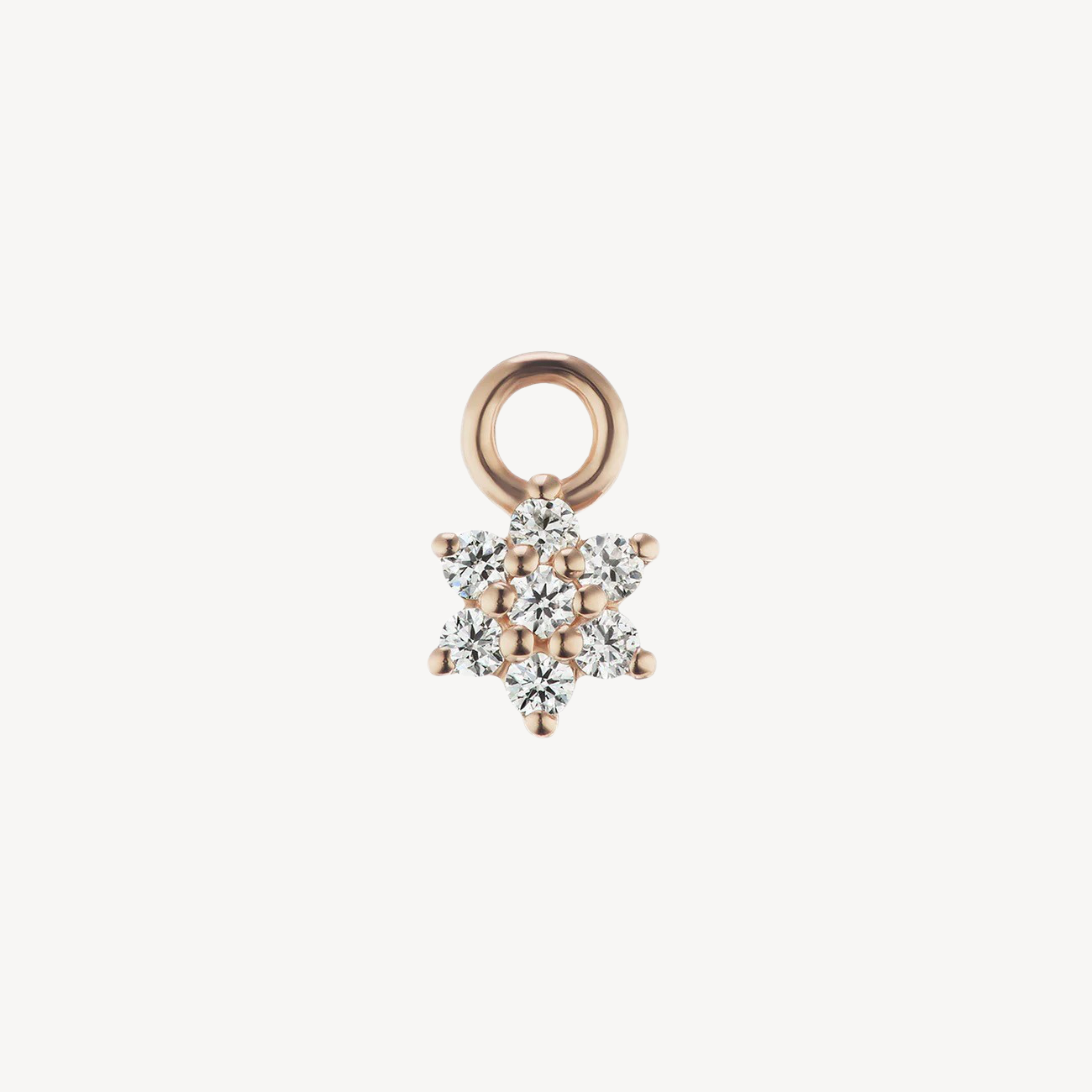 Diamond Flower Charm Rose Gold