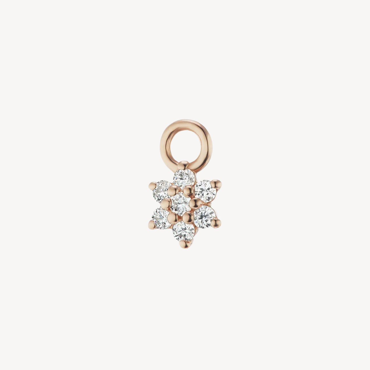 Diamond Flower Charm Rose Gold