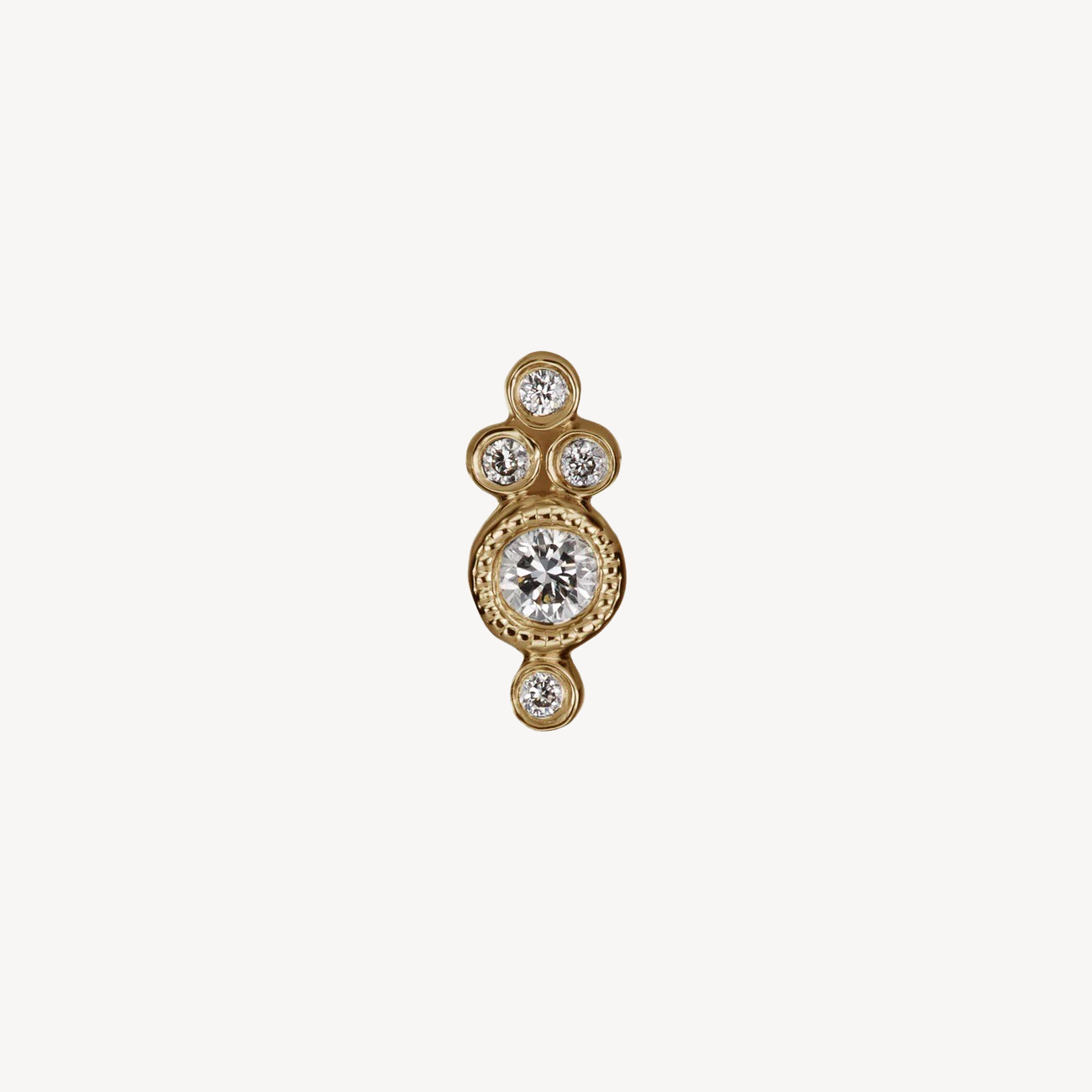 Earring Five Diamond Trinity Yellow Gold