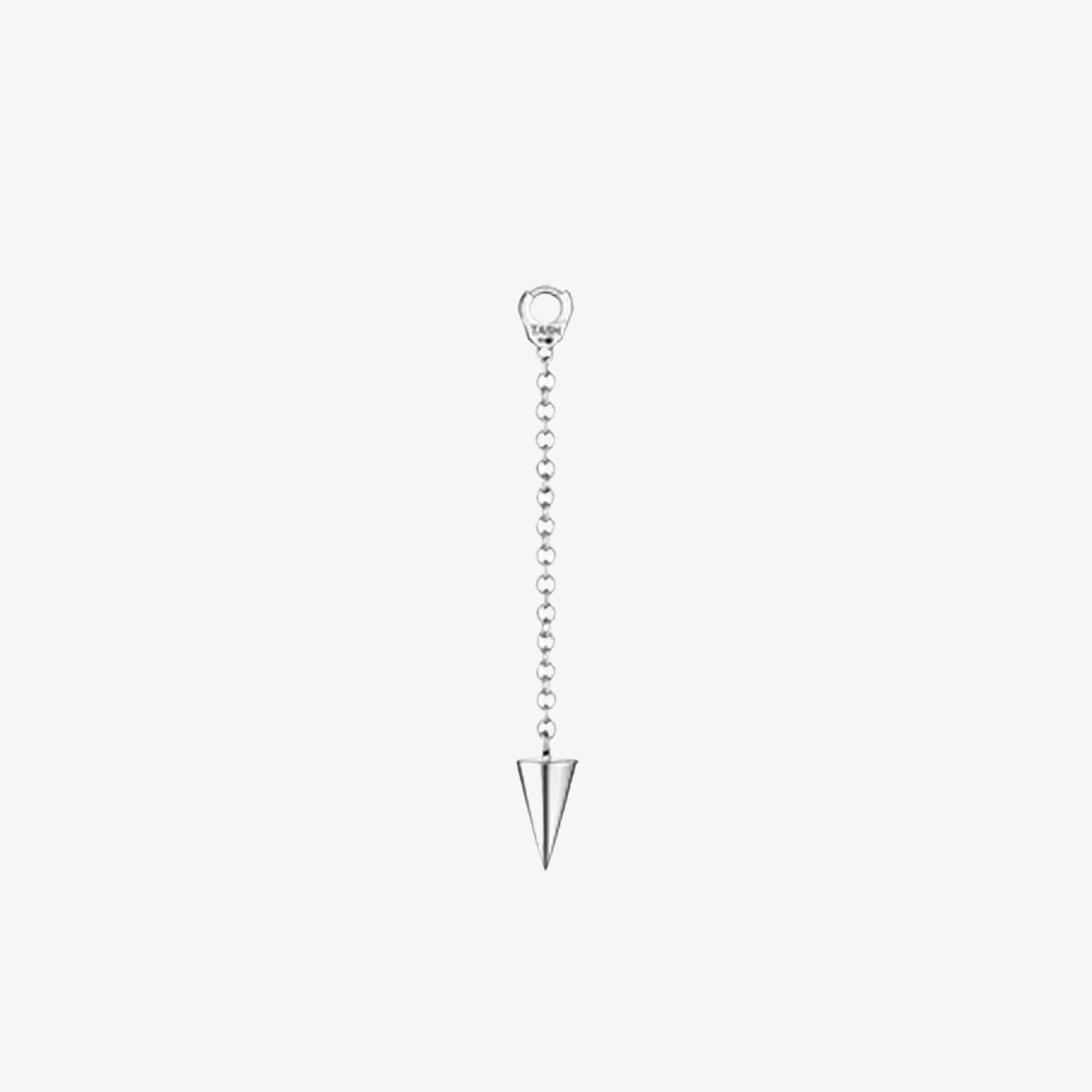 Charm Pendulum with Short Spike White Gold