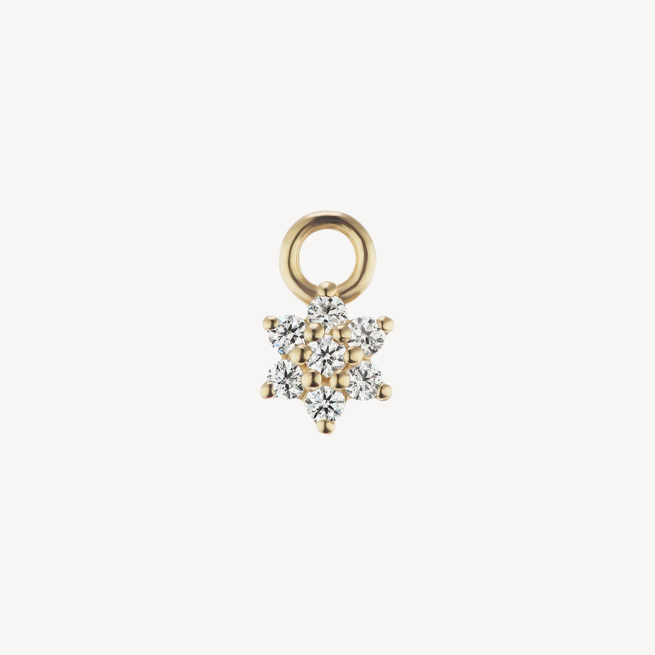 Diamond Flower Charm Yellow Gold