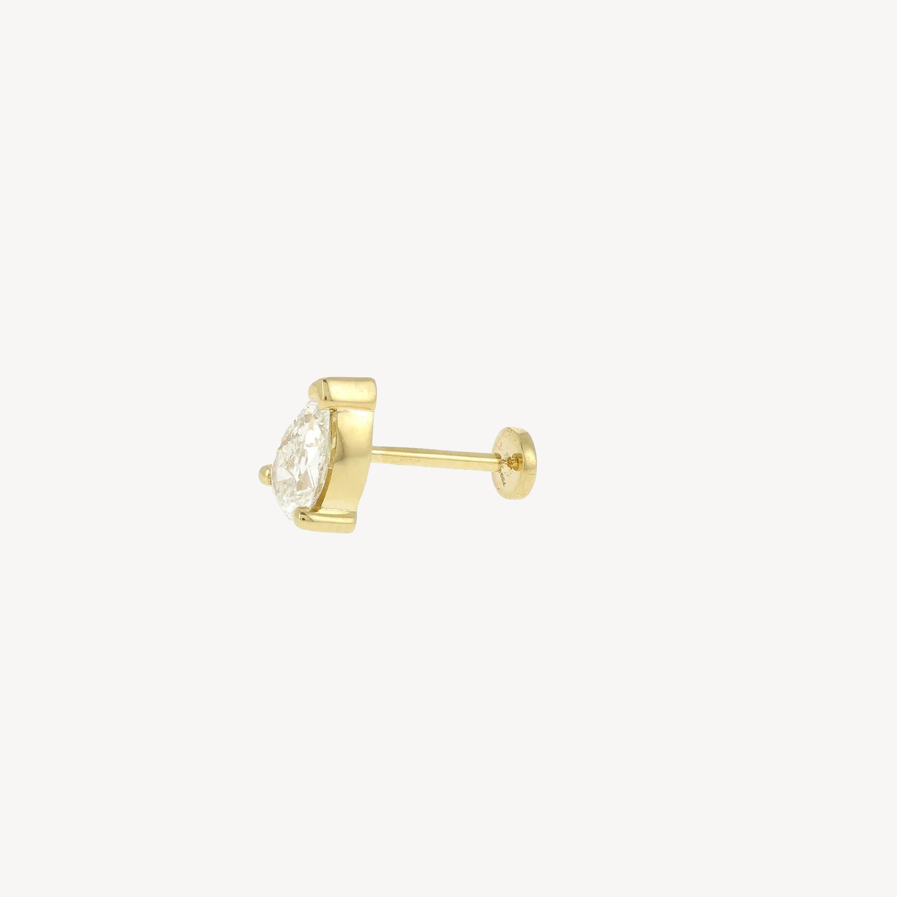 Piercing Stud pear 5.5x3.5mm yellow gold