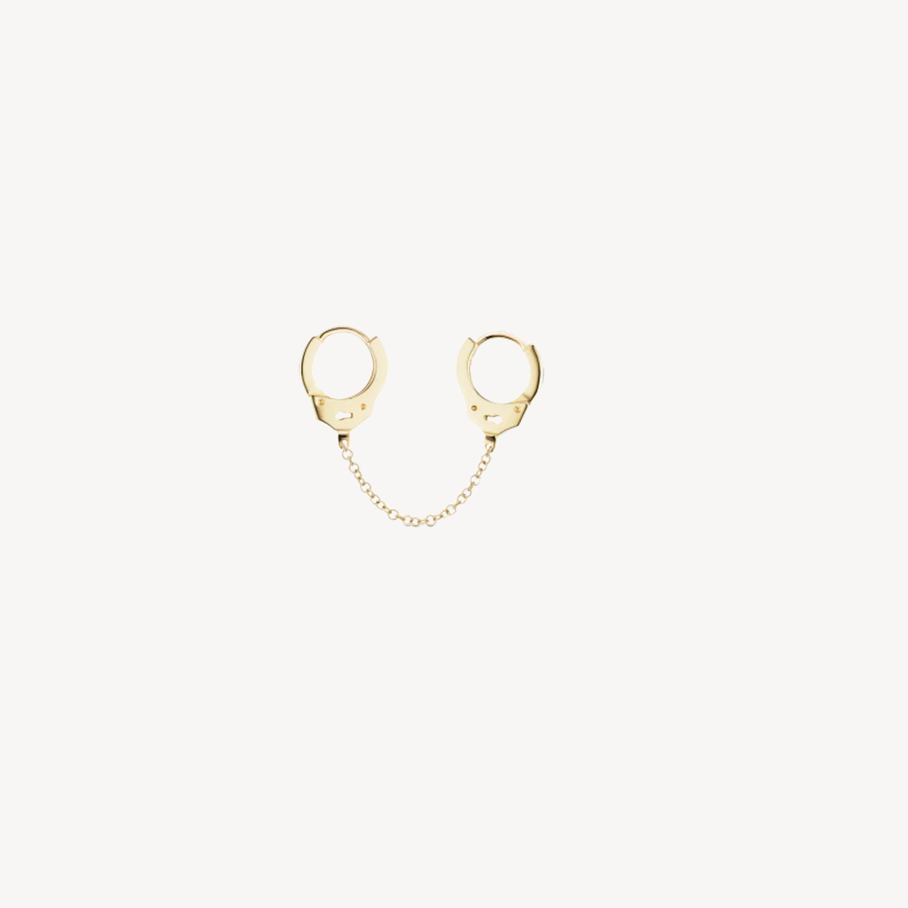 Earring Handcuff Hoop with Medium Chain Yellow Gold