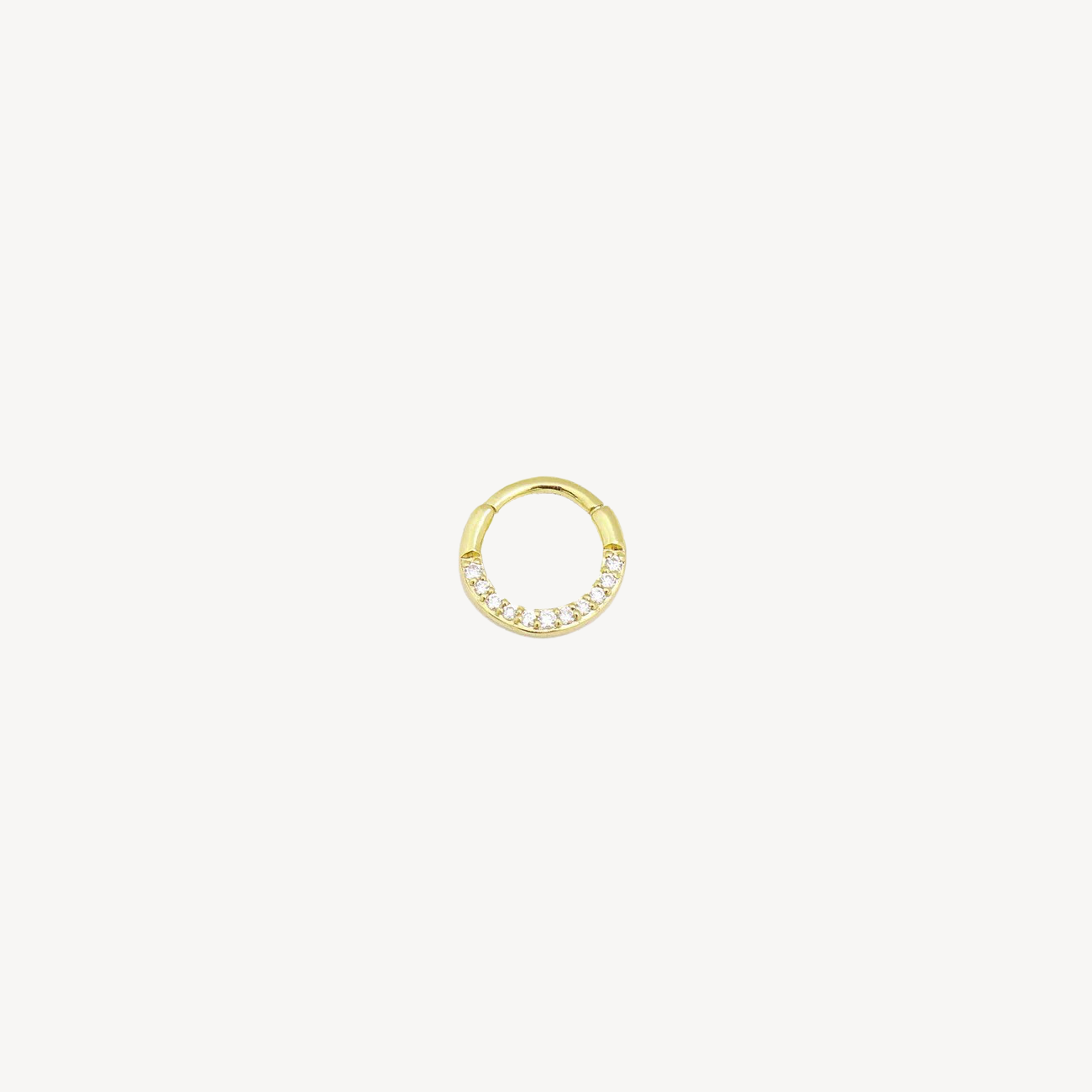 Piercing Hoop Flat 6.5mm Line Yellow Gold Diamonds