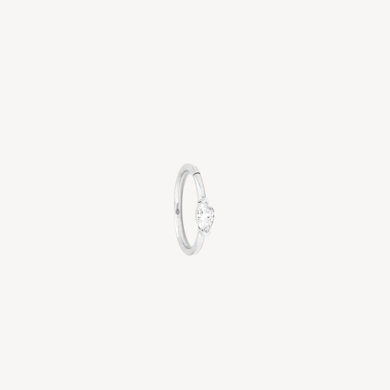 Piercing Hoop 11mm Marquise 4.5x2mm White Gold Diamonds