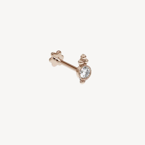 Stud Four Ball Trinity Threaded earring Rose Gold