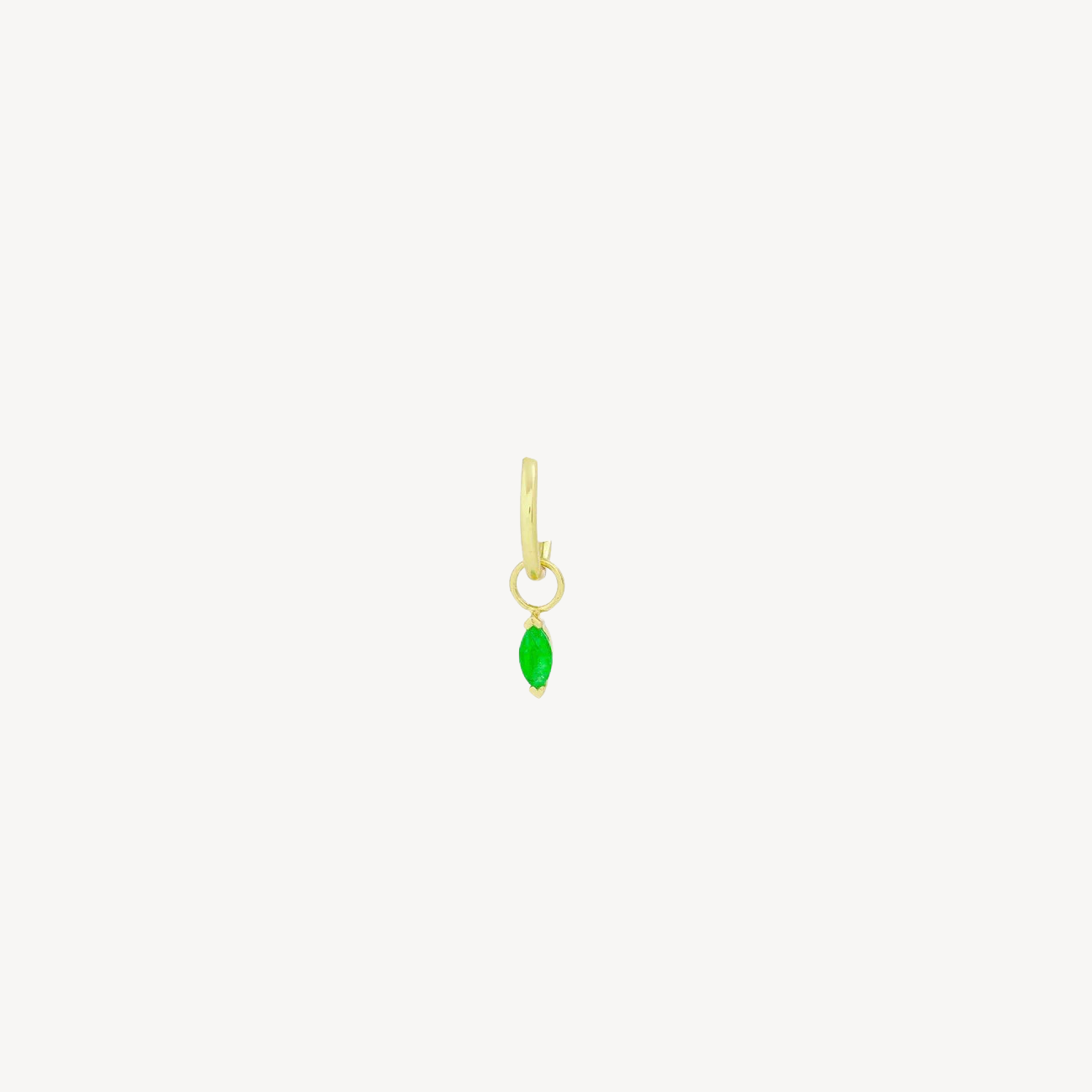 Yellow Gold Emerald Marquise Charm