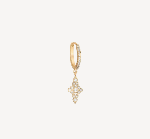 Mini Hoop Jade Yellow Gold Diamonds